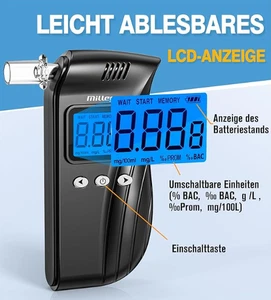 Millegu Alkoholtester – Präzise Promillemessung für mehr Sicherheit im Alltag - Bild 1 von 2