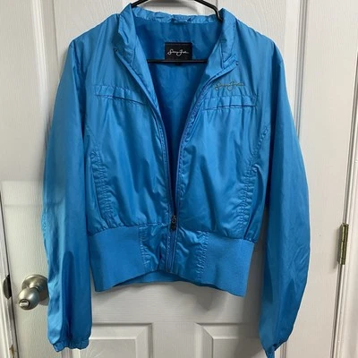 Chaqueta cortavientos Sean John para mujer verde azulado corta con cremallera. Talla L- Funciona pequeña-ver detalle Foto 1 de 4