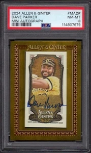 Mini autógrafo enmarcado Dave Parker Topps Allen & Ginter #MA-DP 2024 graduado PSA 8 - Imagen 1 de 2