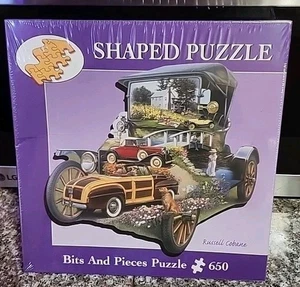 Puzzle a forma di pezzi auto classiche Country Russell Cobane 650 pezzi 20 x22" - Foto 1 di 3
