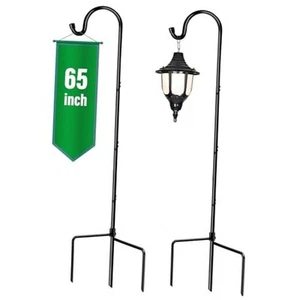  Shepherd’s Hooks 2 Pack Black, 65 inches Tall, Adjustable Garden Hook  - Picture 1 of 7