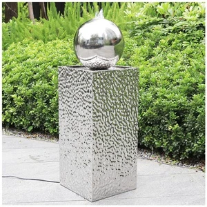 LED Modern Sphere Garden Fountain, Decorative Dimpled Pattern Outdoor Fountai... - Picture 1 of 7