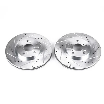 PowerStop Evolution Drilled Slotted Rotors Pair Front For Acura TL - Imagem 1 de 3