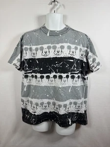 Vintage 90s Disney Character Designs Mickey Mouse All Over Print AOP T-Shirt L - Picture 1 of 8