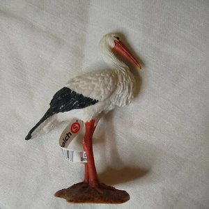 Figura de pájaro animal de vida silvestre cigüeña Schleich 14674 3,5 pulgadas nueva con etiqueta - Imagen 1 de 5