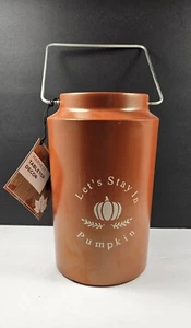 Decorative Harvest Tin Ideal For Centerpieces Rich Rustic Orange Color - Picture 1 of 5