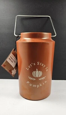 Decorative Harvest Tin Ideal For Centerpieces Rich Rustic Orange Color - Image 1 of 4