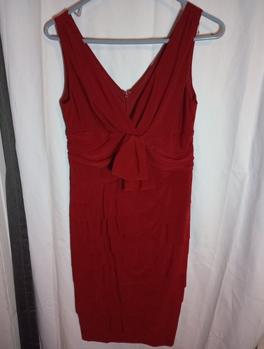 Abito Jones Wear tg 4 rosso a strati con volant midi Y2K anni 90 San Valentino che esce