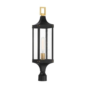 Savoy House Glendale 1Lt Outdoor Post Lantern, Black/Brass - 5-278-144 - Picture 1 of 1