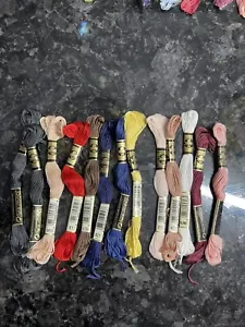 MIXED LOT OF 13 Skeins of DMC 6-strand 100% Cotton Embroidery Floss - Picture 1 of 9