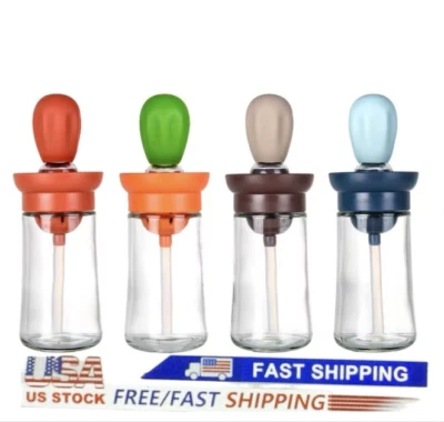 Botella dispensadora de aceite 2 en 1 con cepillo y gotero para cocina cocina barbacoa/ee. uu. Foto 1 de 4