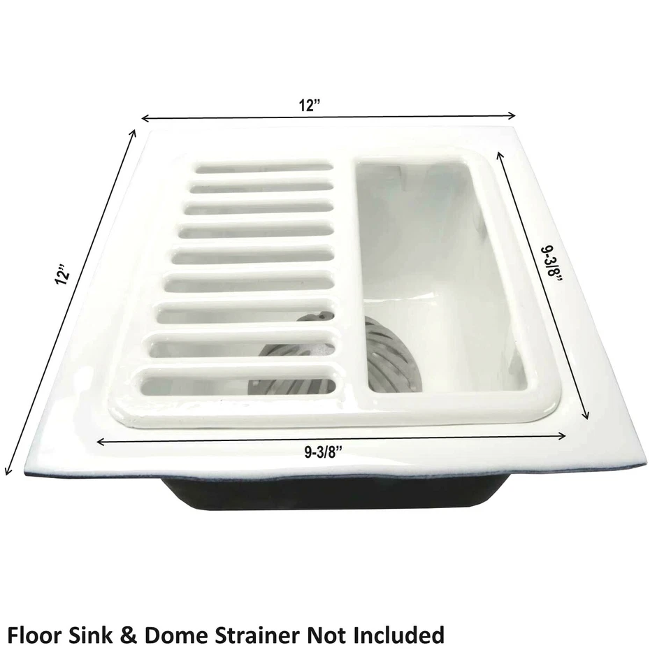 GSW Floor Sink Top Grate with Ceramic Surface FS-T1 9-⅜” -⅜” -¼” 1/2 Size