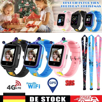 4G Wifi Kinder Smartwatch GPS Tracker Kamera Videoanruf Smartphone SOS Alert DE - Bild 1 von 4