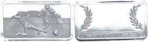 Frg 1 OZ Silver Prägebarrren Fussball - Lorbeerzweige - Champion 1974 96126 - Picture 1 of 1