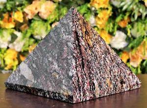 170MM Pink Ruby Spinel Matrix Pyramid Energy Healing Gemstone Spiritual Pyramid - Picture 1 of 10