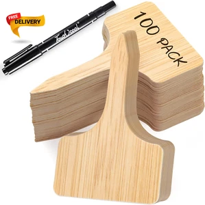 100Pcs Plant Labels Garden Plant Markers Plastic T-Type Plant Tags Waterproof.. - Picture 1 of 7