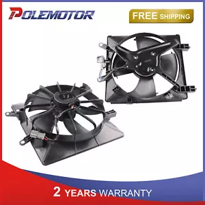 Pair Left & Right Side Radiator AC Condenser Cooling Fan For 01-05 Honda Civic - Bild 1 von 12
