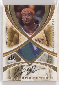 2005-06 SP Game Used Edition Authentic /25 Baron Davis #AAP-BD Patch Auto