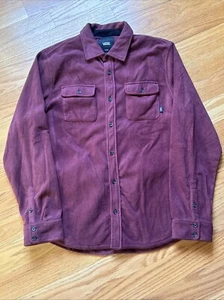 Vans Burgundy Fleece Shirt Jacket With Pockets Lightly Used - Picture 1 of 5