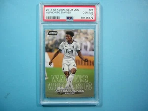 2018 2018/19 TOPPS STADIUM CLUB MLS CARD #21 ALPHONSO DAVIES ROOKIE RC PSA 10 - Picture 1 of 4