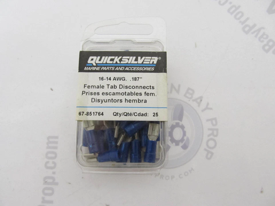 67-851764 MotorGuide Trolling Motor (25) Female Tab Disconnects 16-14 AWG .187" - Image 1 of 1