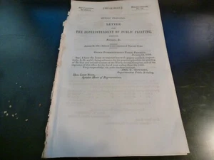 Government Report 1853 Estimates Of Public Printing Papers 32nd Congress - Picture 1 of 1