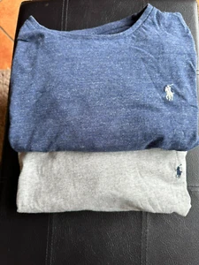 2 Polo Ralph Lauren Langarm-T-Shirts - hochwertige Baumwolle Rundhals Größe L - Bild 1 von 5