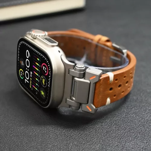 Echt lederband für Apple Watch Ultra 2 49mm Serie 987 45mm Correa Armband für...