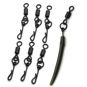 Quick Change Swivels with Flexi Ring Loop Size 8 Kwik Link Carp Tackle Rigs - Picture 1 of 5