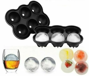 Ice Balls Mould Silicone 6 Whiskey Frozen Ball Paperweight Soap Ice cream Candle - Picture 1 of 13