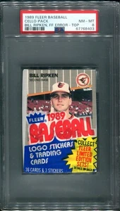 PSA 8 1989 Fleer Baseball #616A Bill Ripken FF Rick Face Error paquete de violonchelo POP15 - Imagen 1 de 2