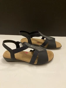 Ros Hommerson Women’s Navy Sandals Size 8W - Picture 1 of 7