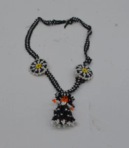 Vintage Native American double  Medallion Seed Bead Woman Lady  Necklace - Picture 1 of 4