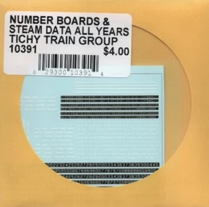 HO Scale Tichy Train Group 10391 Steam Locomotive Numberboards & Data Decal Set - Picture 1 of 2