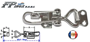 Fermeture à Levier inox Réglable 85 à 95mm à Cadenas - Bild 1 von 2