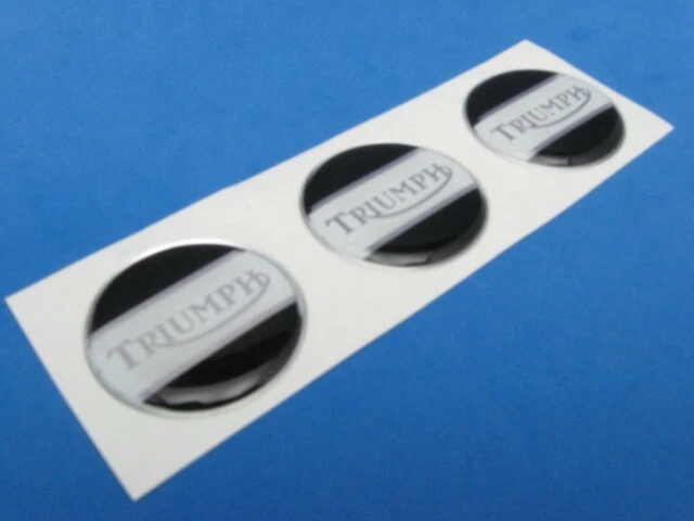 NEW OLD STOCK TRIUMPH LOGO DOMED DECAL EMBLEM STICKER SET OF THREE A-#279 - Image 1 of 1