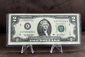 History Note: July 26, 1206 "Genghis Khan" UNC 2003 A $2 Bill E07261206A - Picture 1 of 2