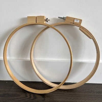Embroidery Hoop Wood Round Lot of Two 13.75" Diameter Brand New - Image 1 of 4