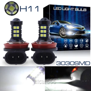 2x 30SMD Xenon White H8 H11 3030 LED Super Bright DRL Fog Light Projector Bulbs - Picture 1 of 12