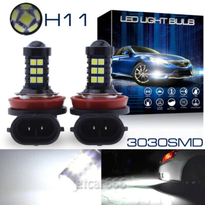 2X 30SMD Xenon White H8 H11 3030 LED Super Bright DRL Fog Light Projector Bulbs - Image 1 of 4