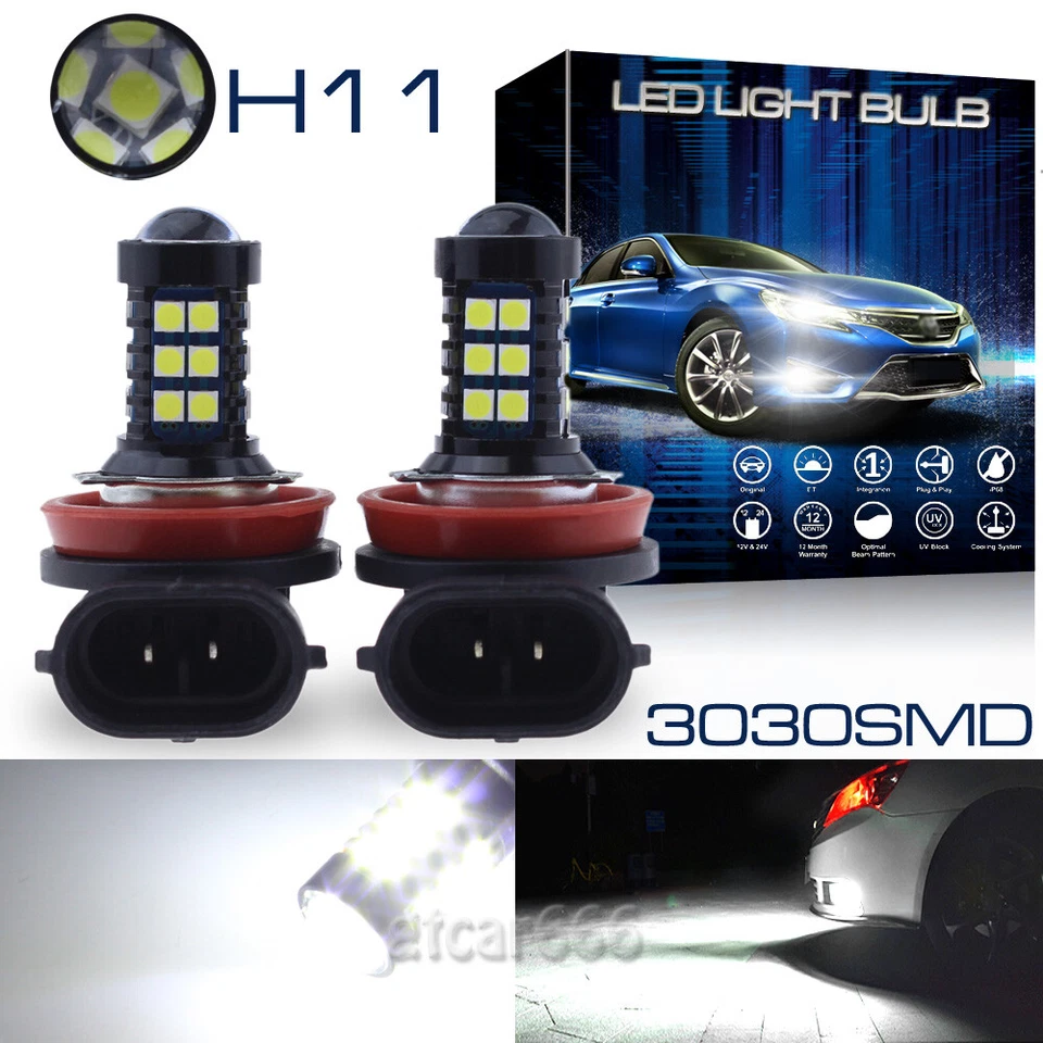 2 X 30SMD ксеноновые белые H8 H11 3030 светодиодные супер яркие противотуманные фары прожектор лампы - Изображение 1 из 4