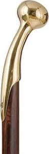 Vintage Solid Brass antique brass Long Handle Wooden Walking Stick Cane Style - Picture 1 of 2