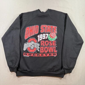 VTG Ohio State Buckeyes Pullover Sweater Mens XL Black 1997 Crewneck - Picture 1 of 6