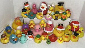 Lot of 34 Rubber Duckie + 1 Whale Mix of Santa Cupcake Princess Easter Pirate