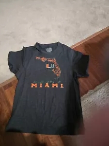T-shirt University Of Miami grigio scuro - taglia large - Foto 1 di 1