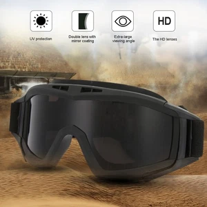 Schutzbrille Paintball Ski AntiDust AntiFog Augenschutzbrille (schwarz) 5D7M - Bild 1 von 11