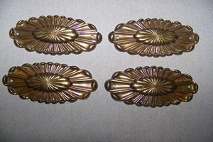 Four, SMALL, Brass Plate Over Pot Metal, Decorative Ormolu - SEE DESCRIPTION - Picture 1 of 7