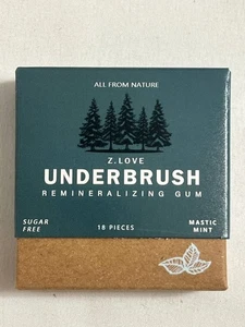 Underbrush Remineralizing Organic Chewing Gum Z.Love Mastic Mint 18 Pieces - Picture 1 of 11