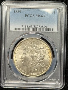 Moneta Argento 1889 Morgan Un Dollaro S$1 PCGS MS 63 Non Circolata - 879 - Foto 1 di 2