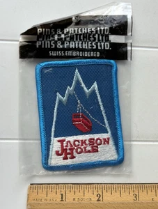 NIP Jackson Hole Wyoming Ski Resort Skiing Area Gondola Tram Embroidered Patch - Foto 1 di 4